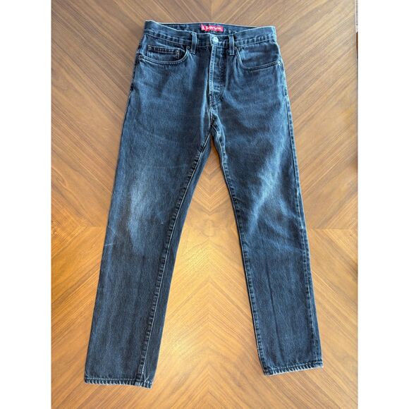 Mens SUPREME Stone Washed Black Slim Button-Fly Jeans Size 30X30 - Picture 2 of 10